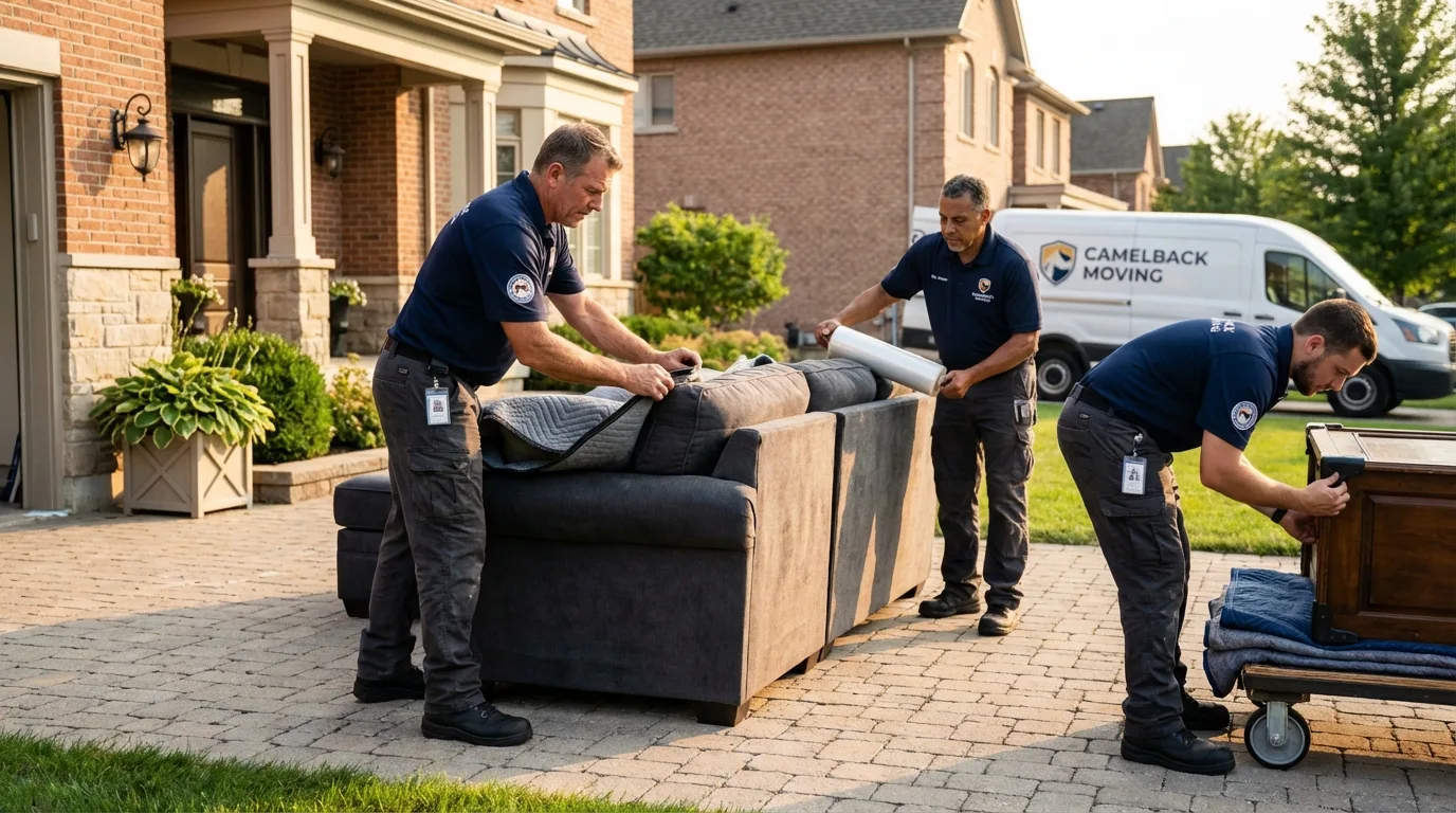 Large estate moving crew wrapping furniture in Drew, MS